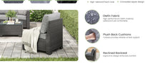 Load image into Gallery viewer, Patio Sectional Sofa Set with Ottoman - Water &amp; Stain-Resistant Fabric, Dark Gray
