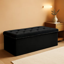 Load image into Gallery viewer, Black Premium Velvet Storage Ottoman Bench Bedroom
