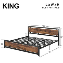 Load image into Gallery viewer, 41&quot; Bed Frame with Headboard and Footboard
