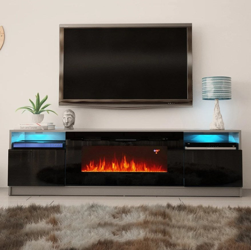 Modern TV Cabinet Living Room Furniture with Fireplace